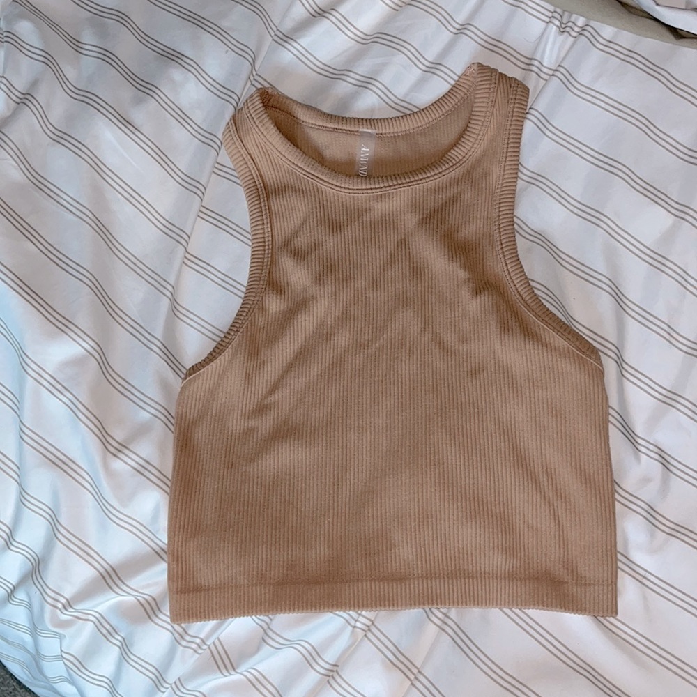 Tan Cropped Tank